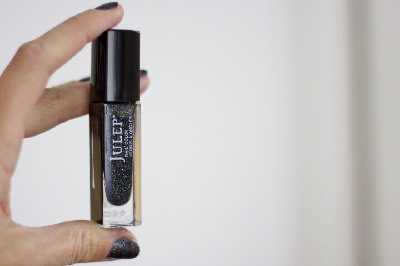 black glitter nail polish