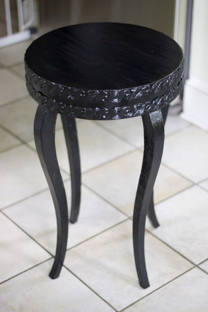 diy black glitter table after ramshackle glam