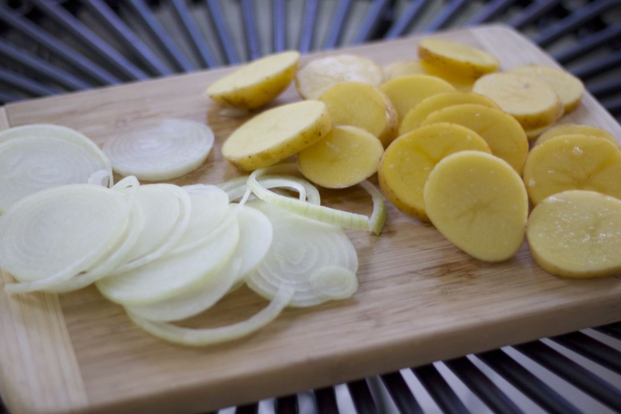 potatoes and onions