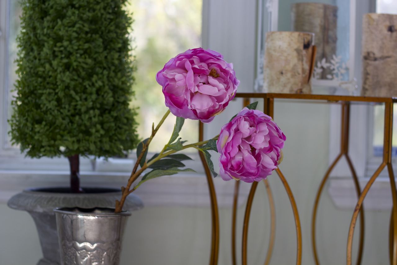 faux peonies