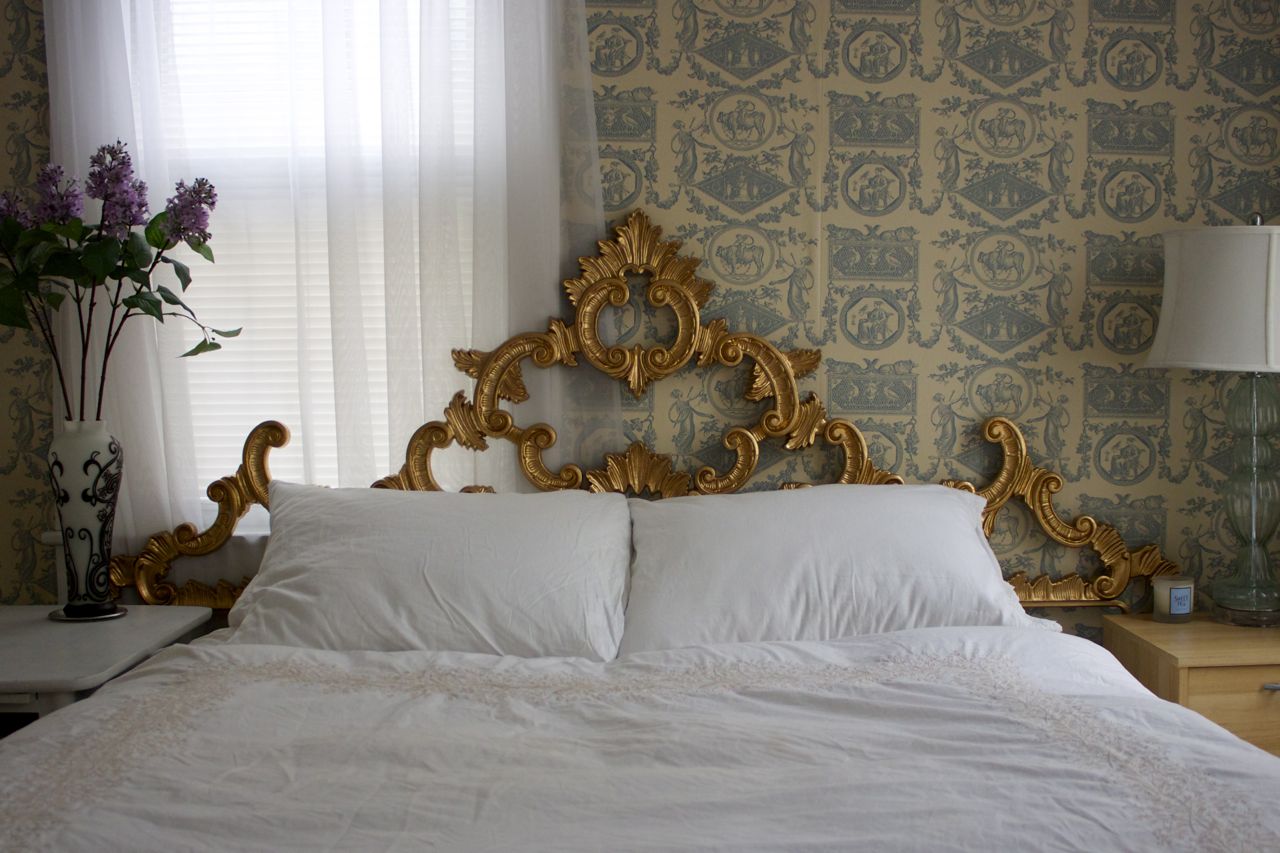 diy gold headboard