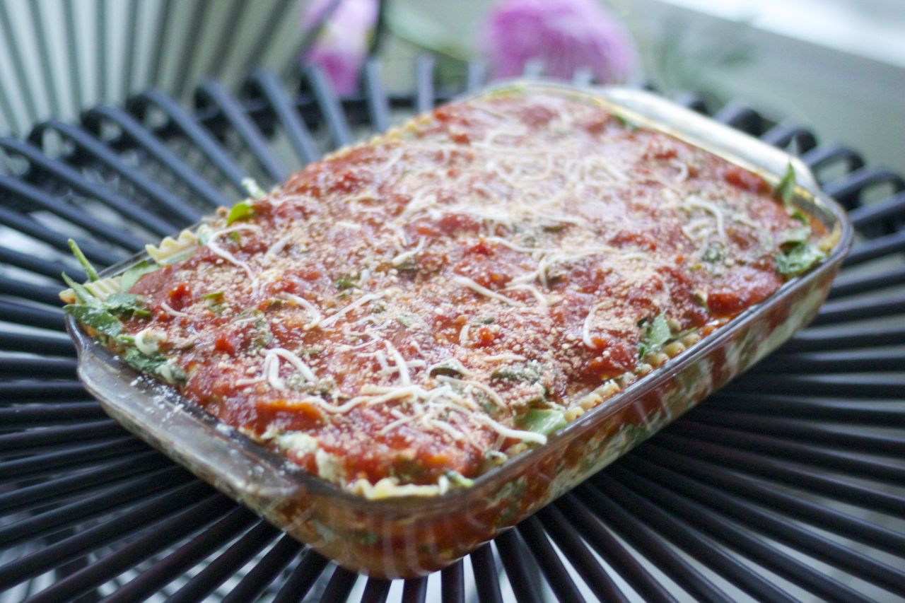 unbaked spinach lasagna