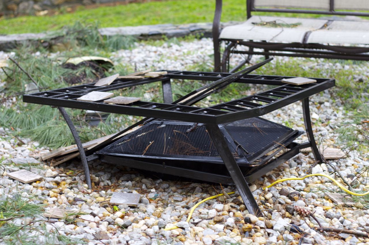 broken fire pit