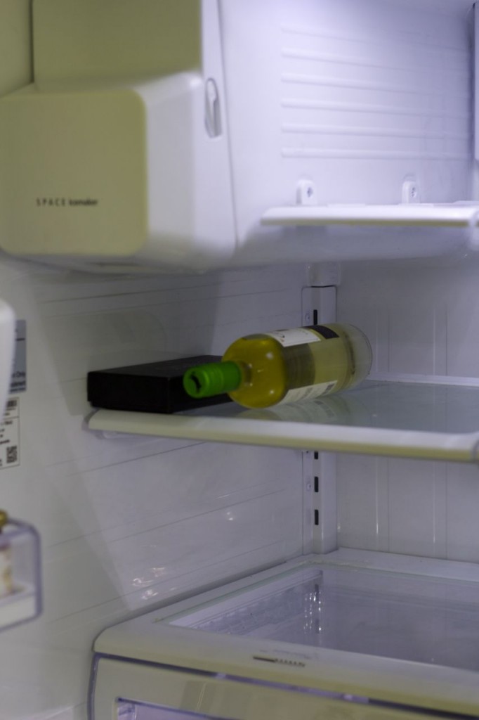 wine in fridge