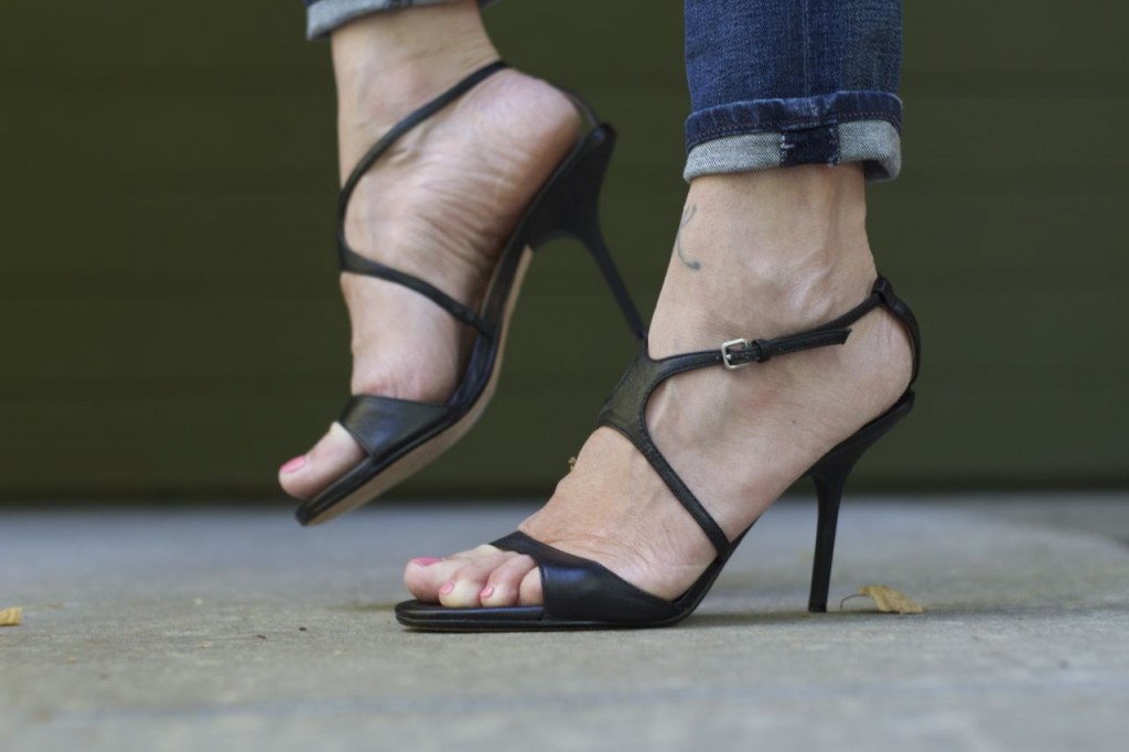 black sandals