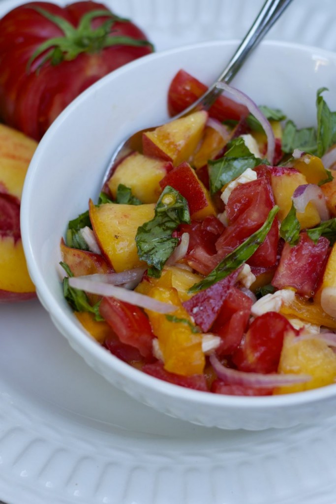 peach basil salad