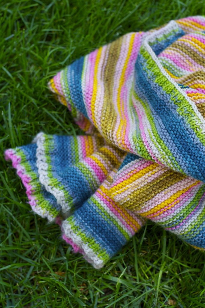 striped knit baby blanket