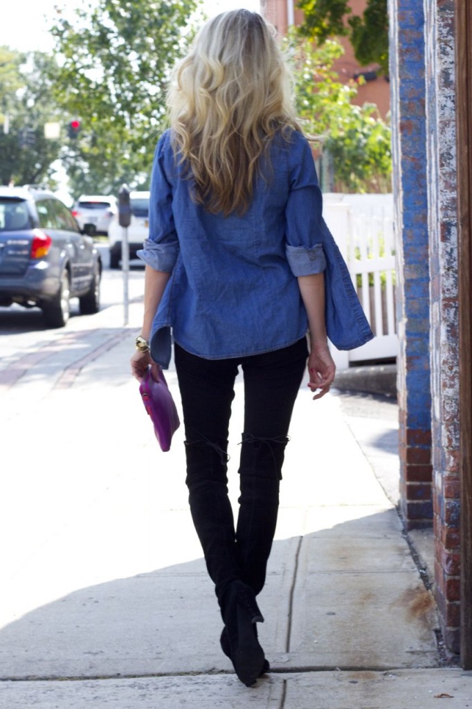 black blue outfit
