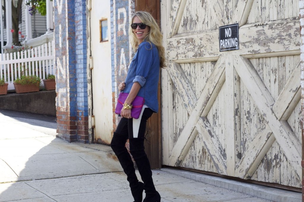 leather panel leggings