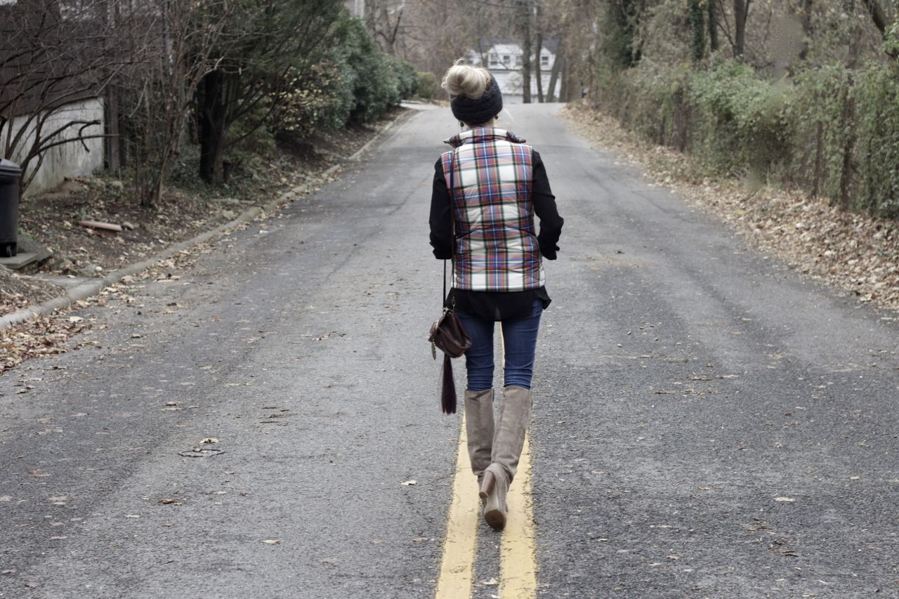land end plaid vest