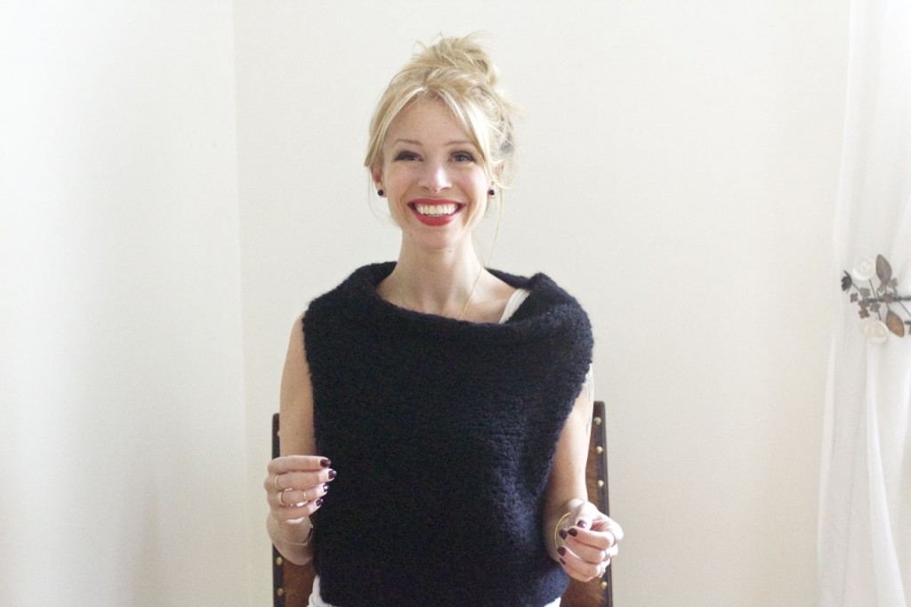 black knit top