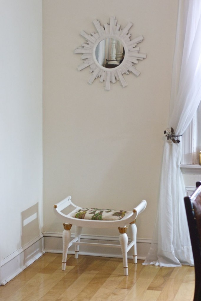 white bench