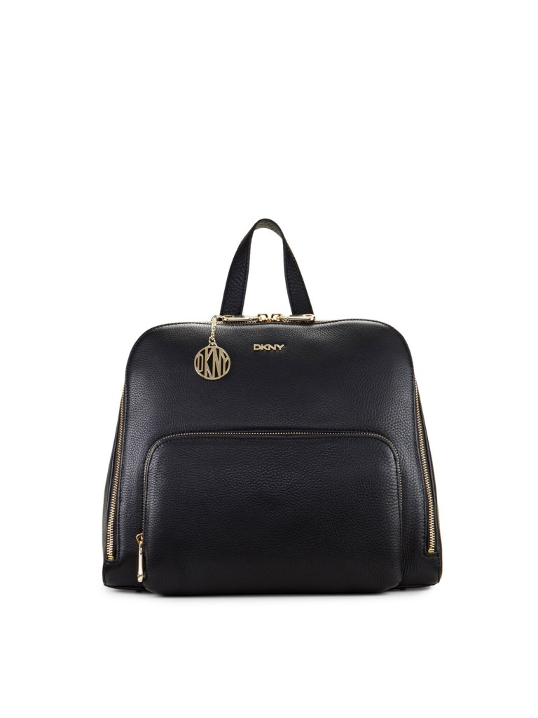 black leather backpack
