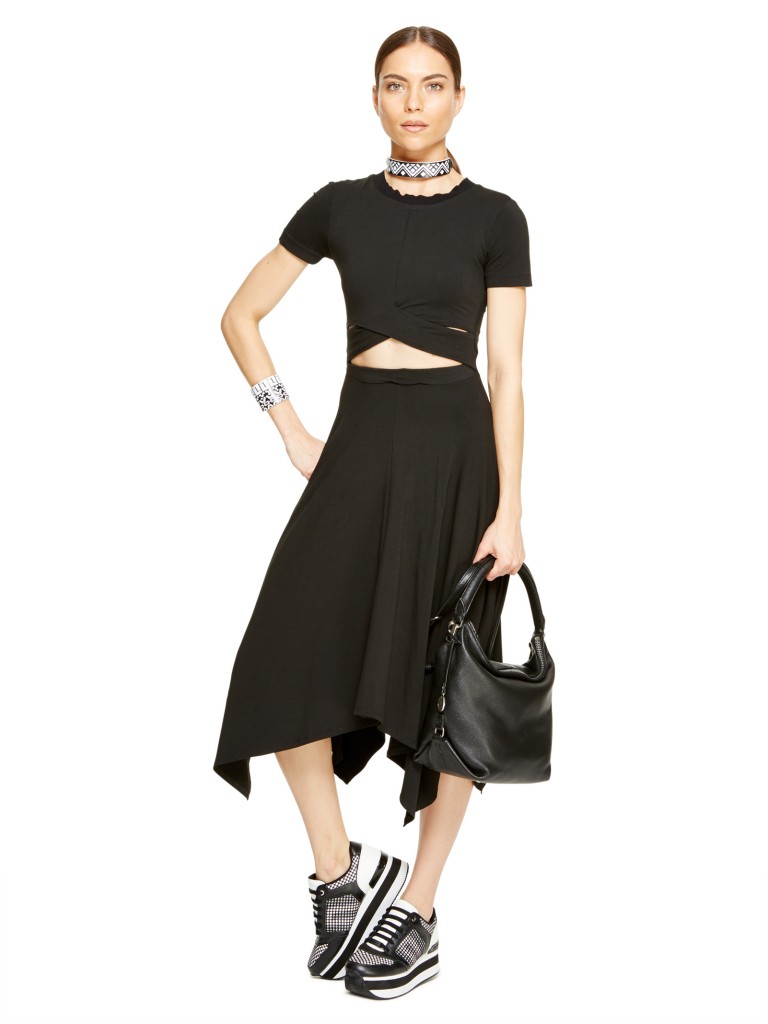 dkny jersey cutout dress