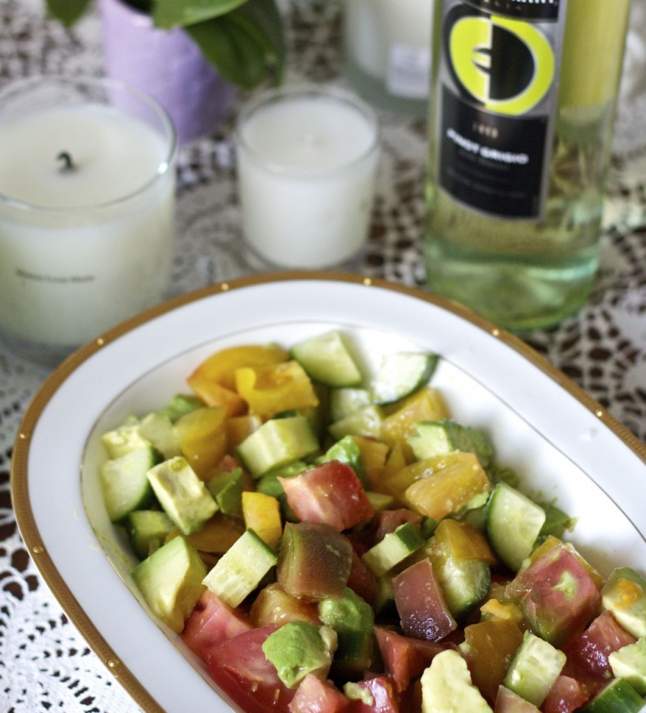 tomato cucumber avocado salad