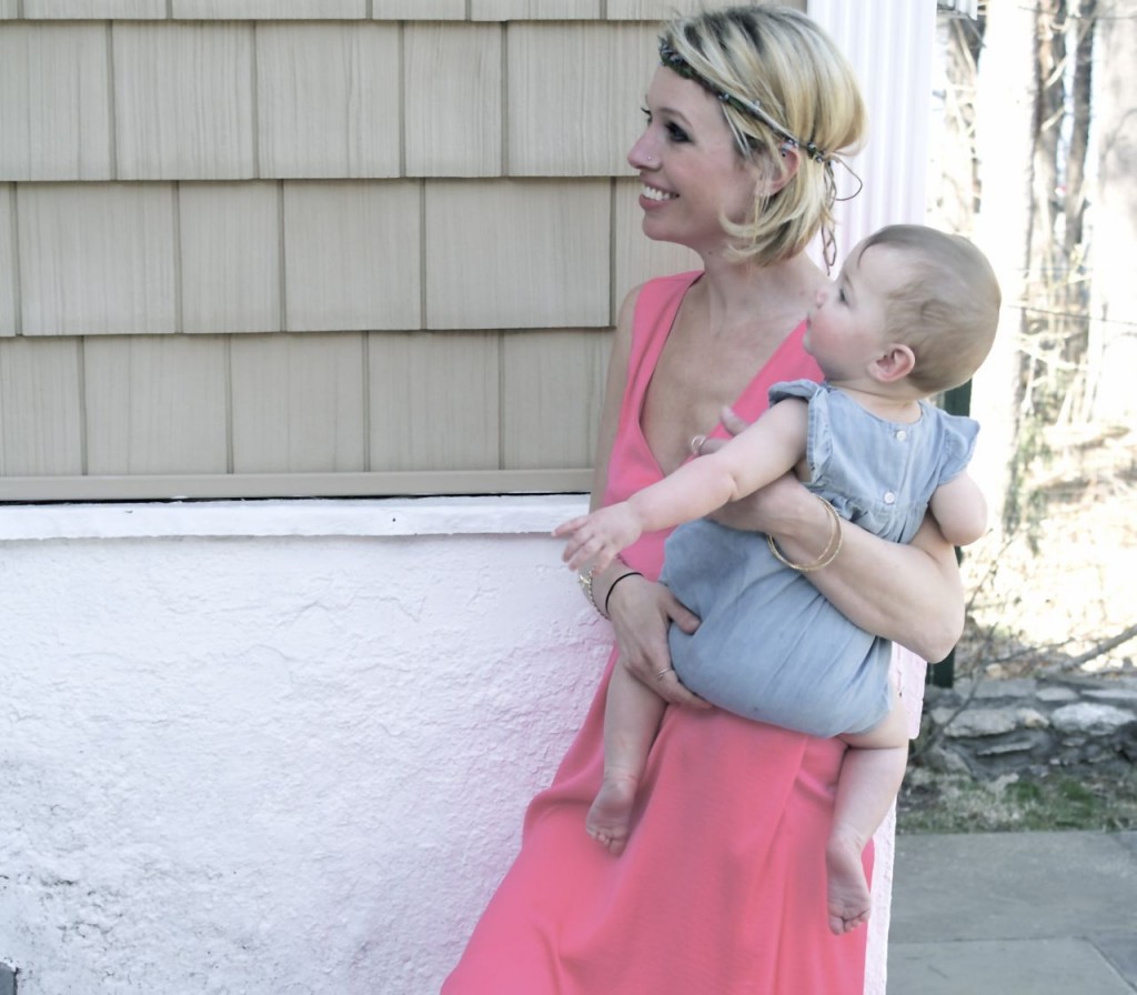 pink silk dress