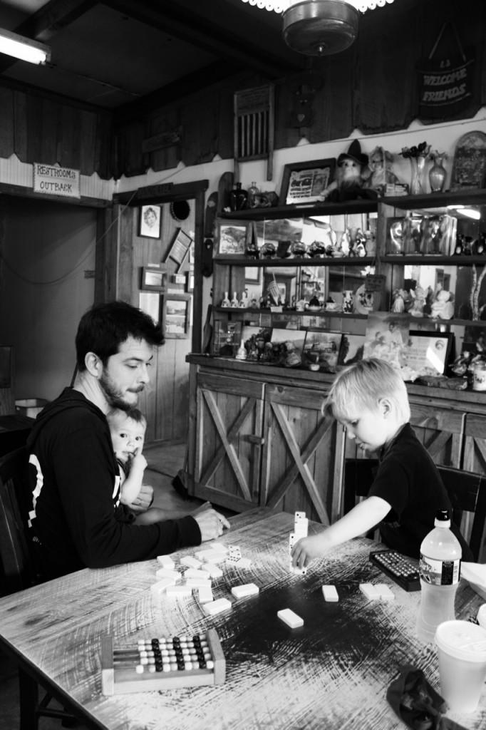 playing dominoes