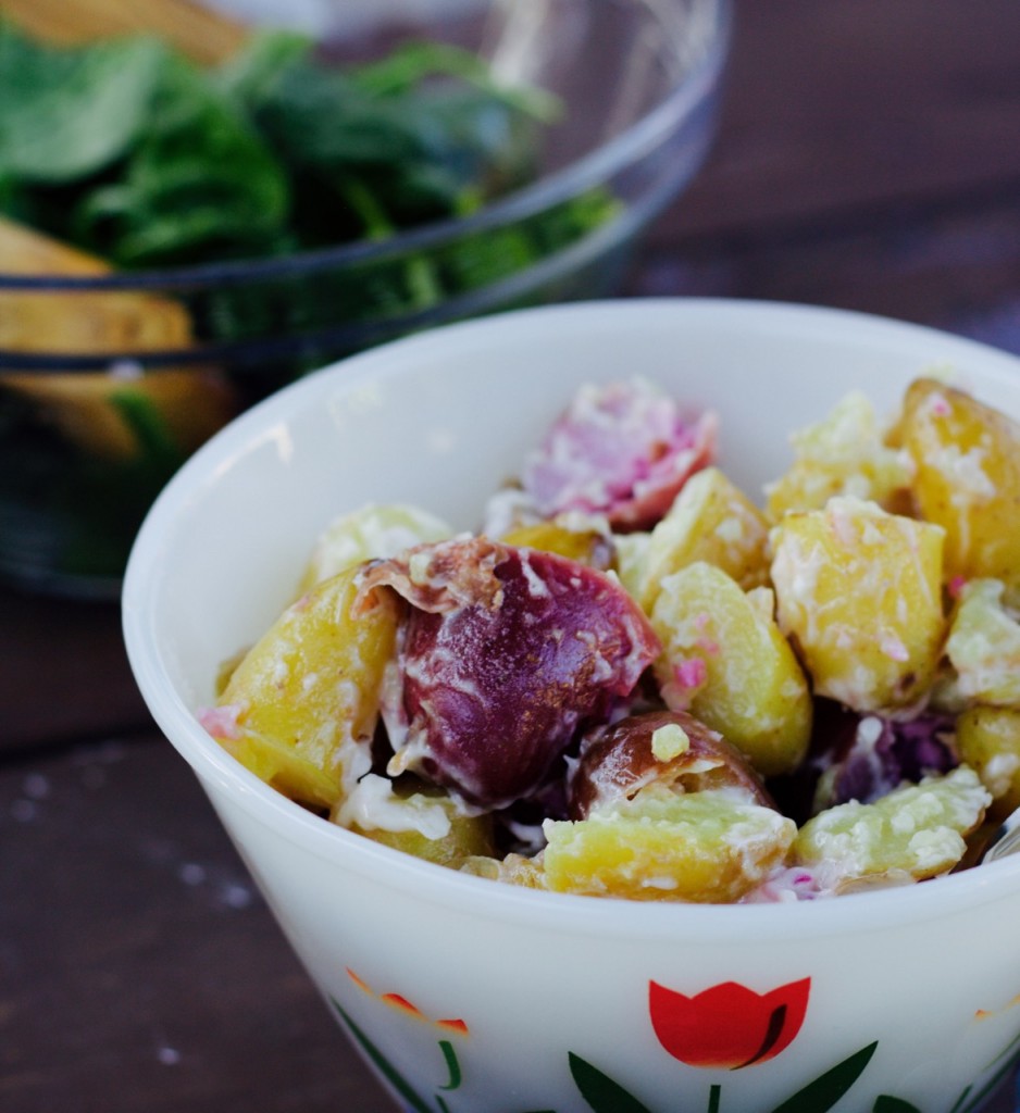 rainbow fingerling potato salad