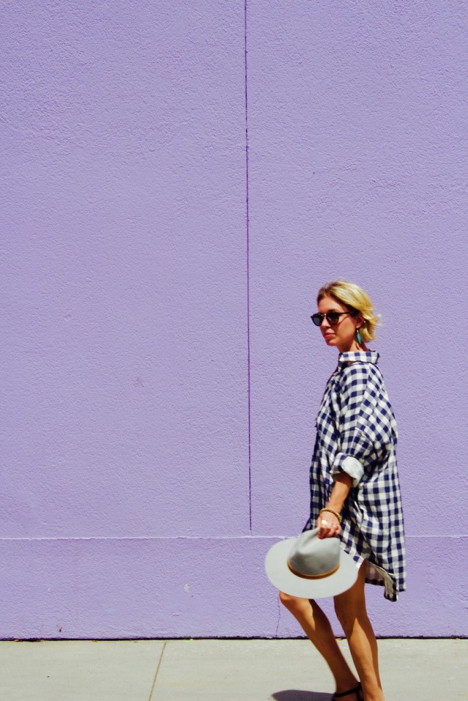 checkered shirtdress