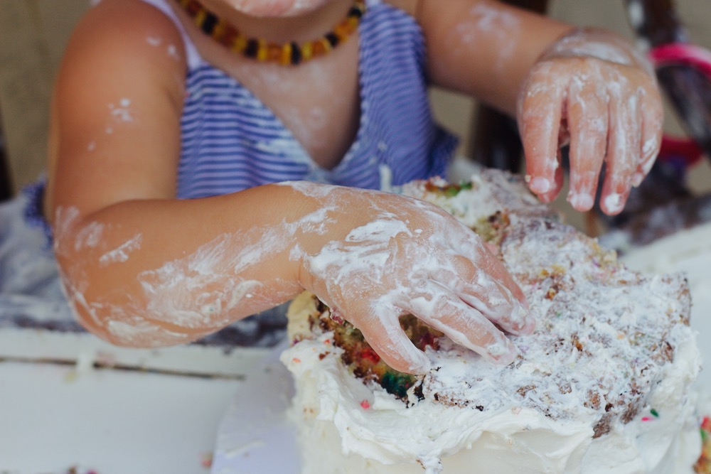 smash cake first birthday party funfetti
