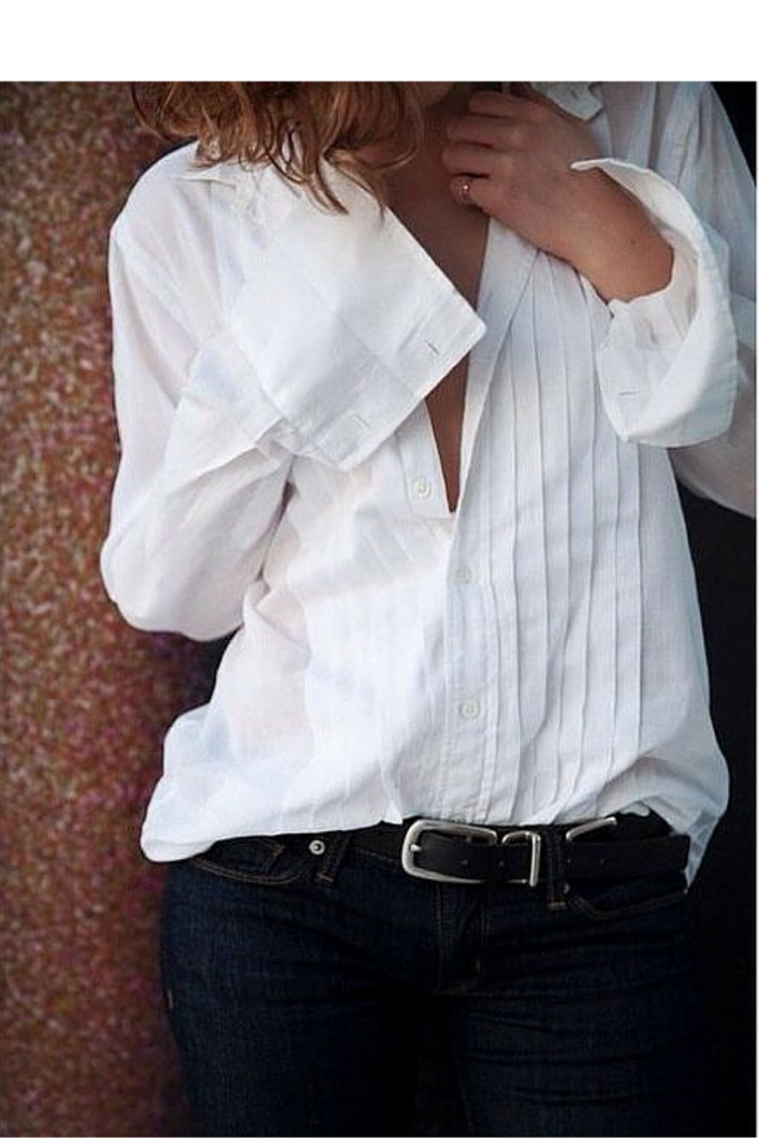 oversize white button down sexy