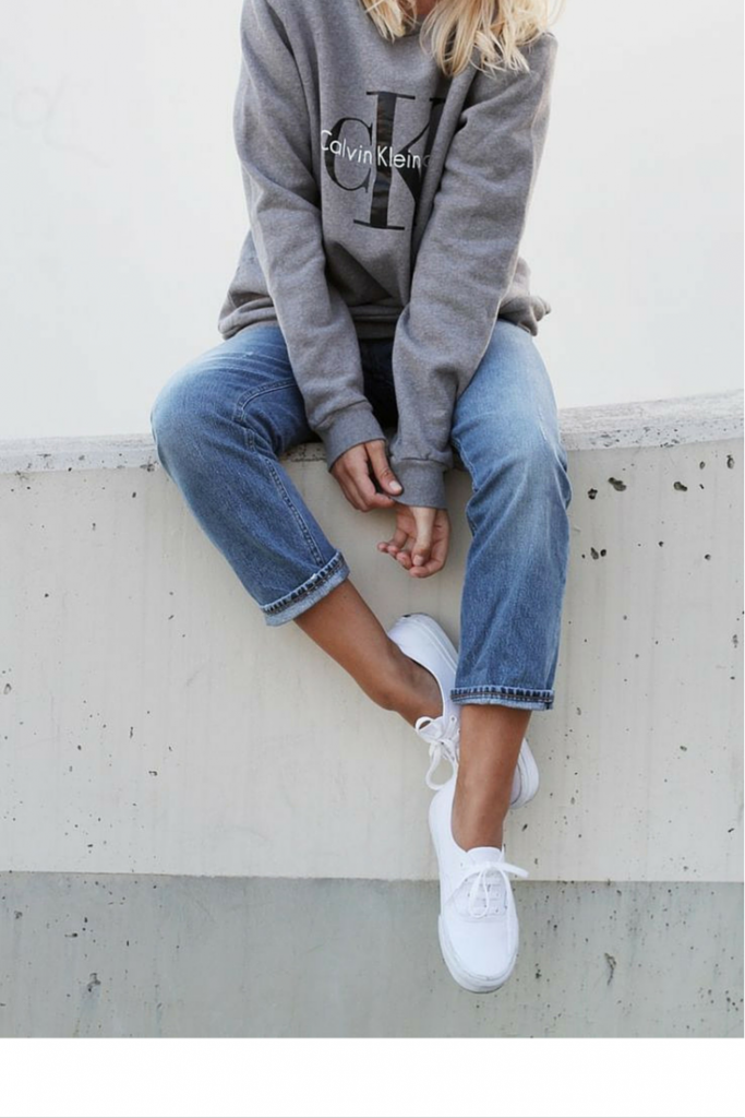 grey calvin klein logo sweatshirt