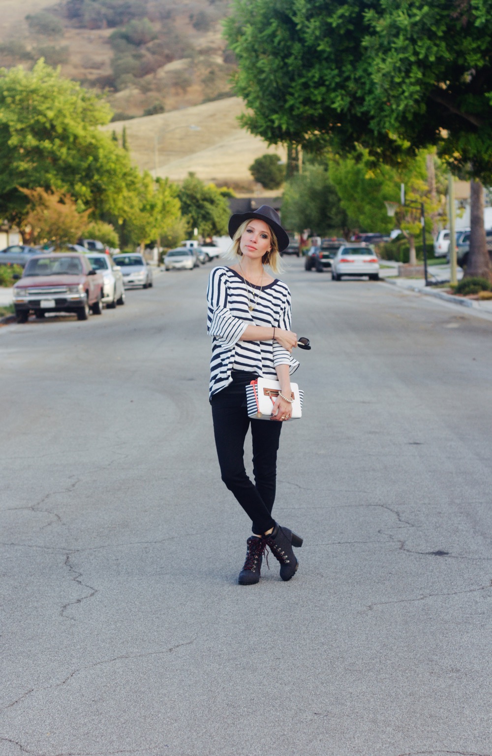 oversize striped tee