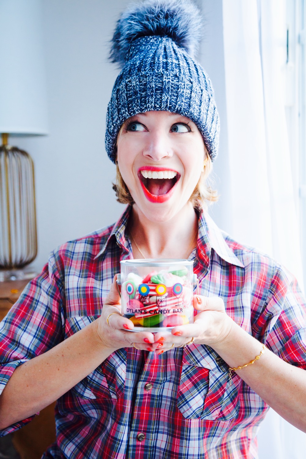 Jordan Reid in an Adrienne Landau hat