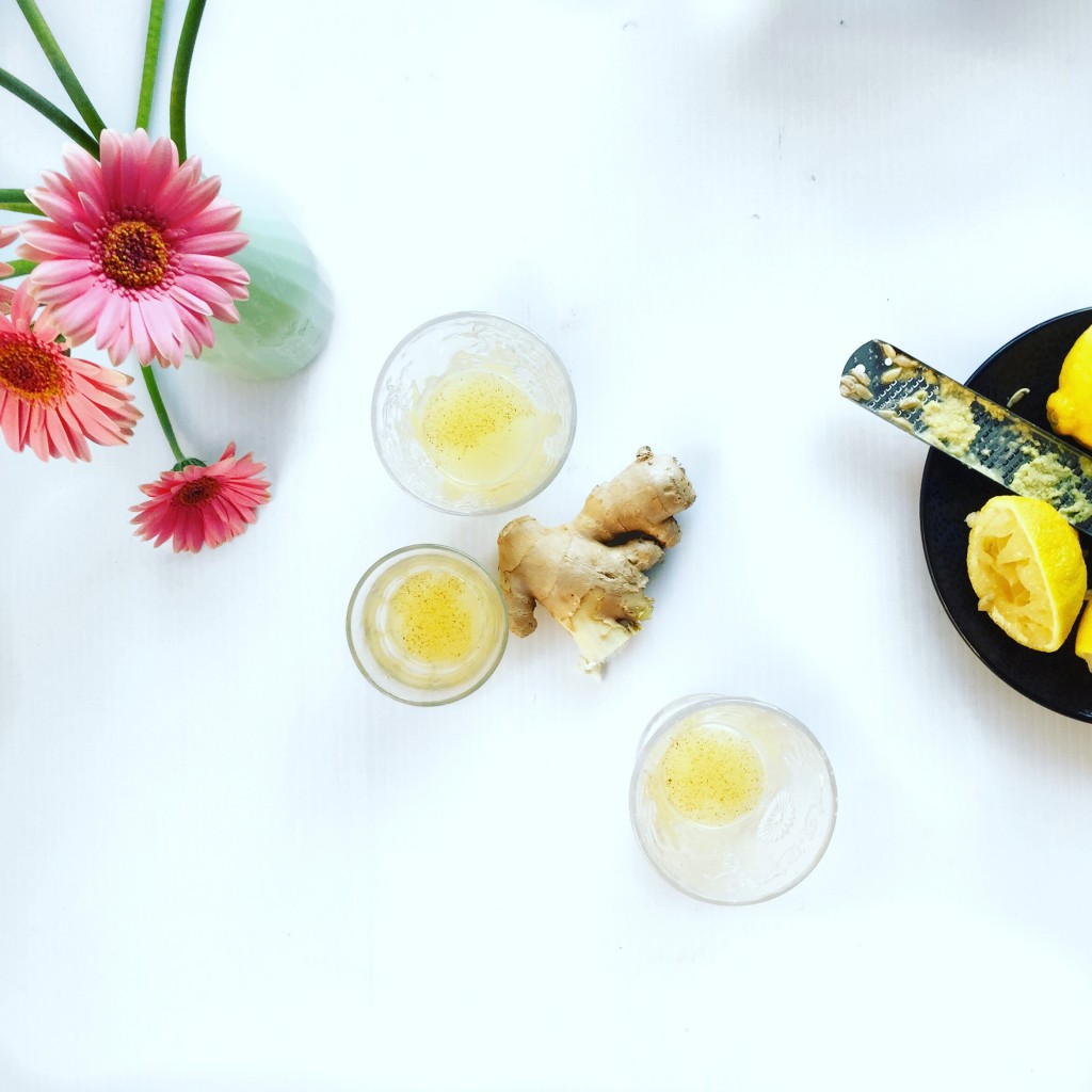 how to make a lemon juice, fresh ginger and cayenne pepper shot