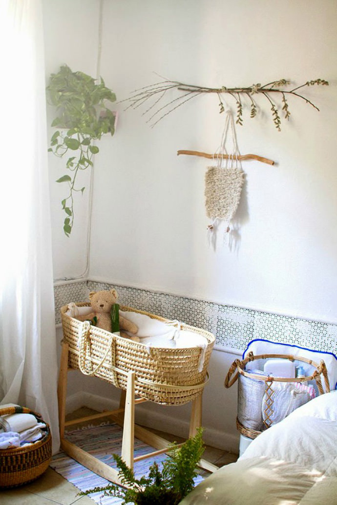 simple, neutral baby's room with clean, modern decor