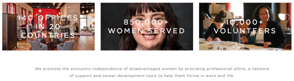 dress for success information how many volunteers and how many women served