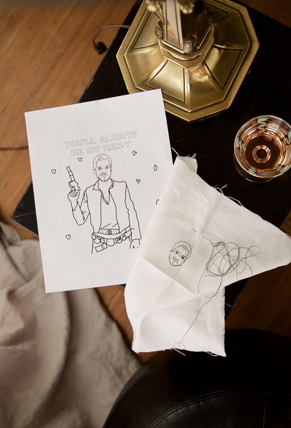 Han Solo custom embroidery for Valentine's Day