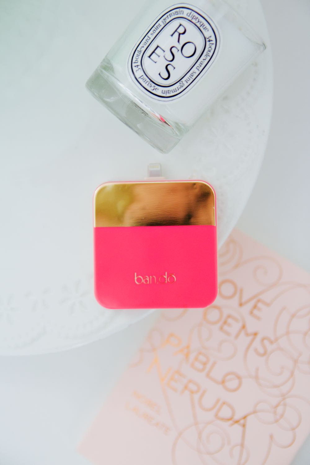 Pink phone booster charger from ModCloth