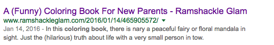 A Google search result for a new parent coloring book