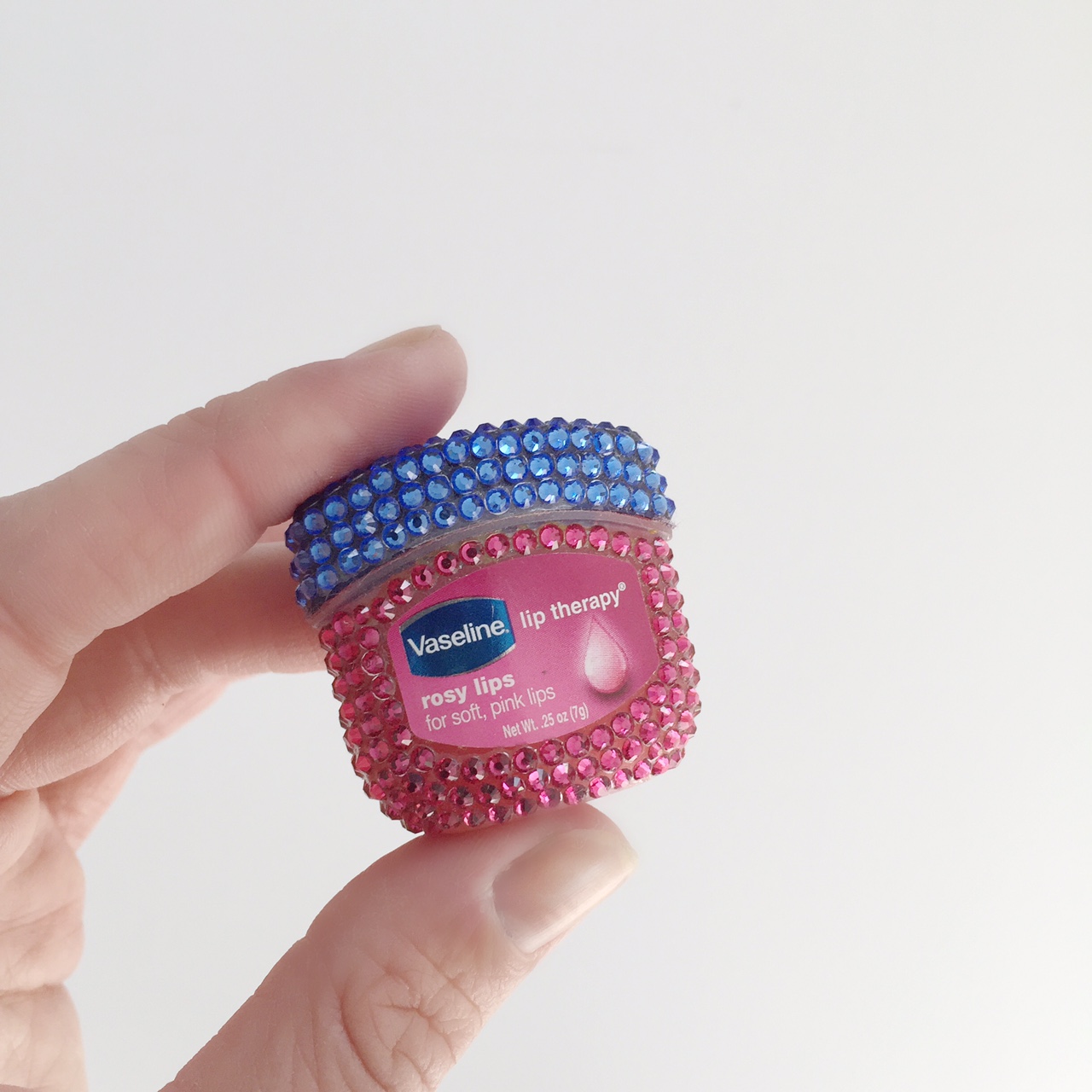 Swarovski crystal mini Vaseline rosy lips lip therapy