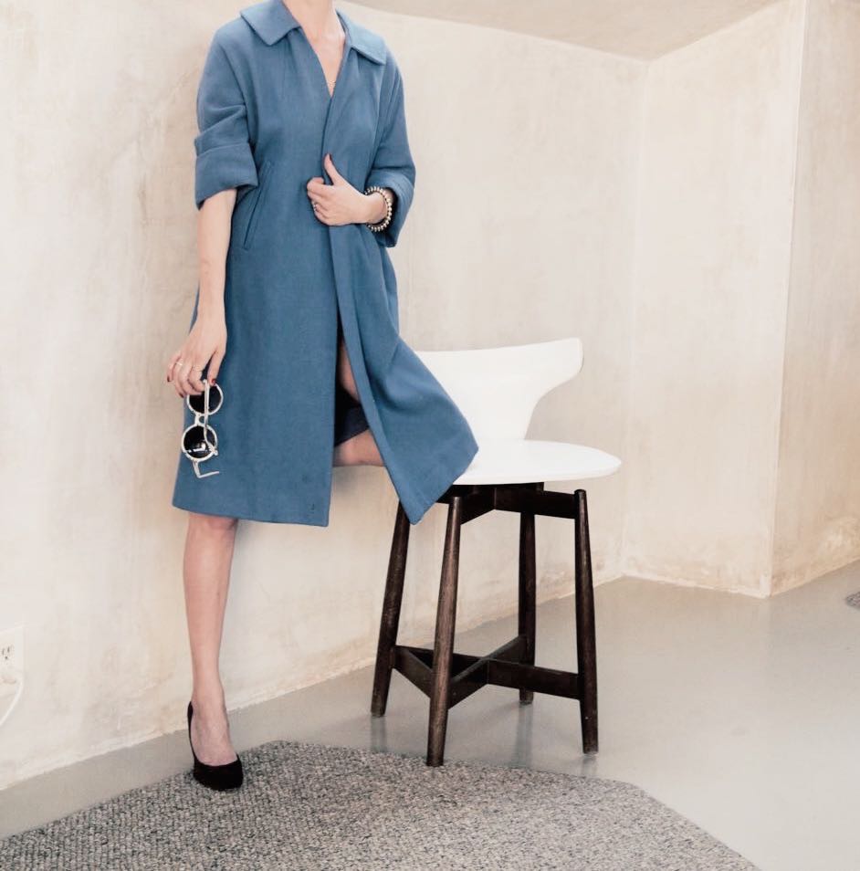 Blue swing coat from the 1950s