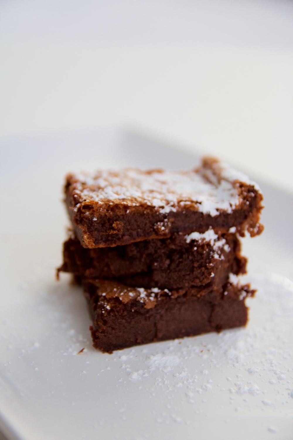 Two-ingredient brownies made with Nutella chocolate hazelnut spread