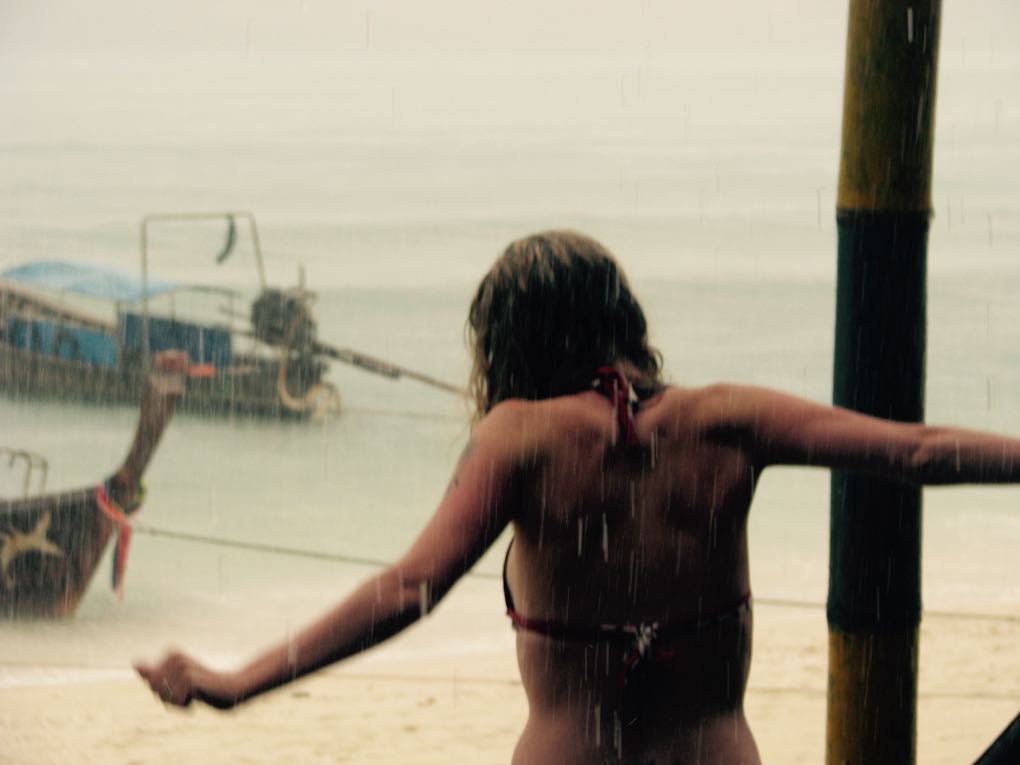Running into a rainstorm in Phuket