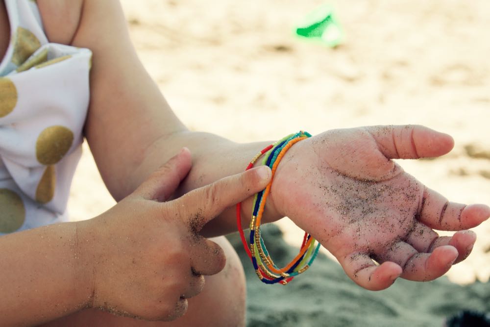 Rainbow beaded bracelets for the beach