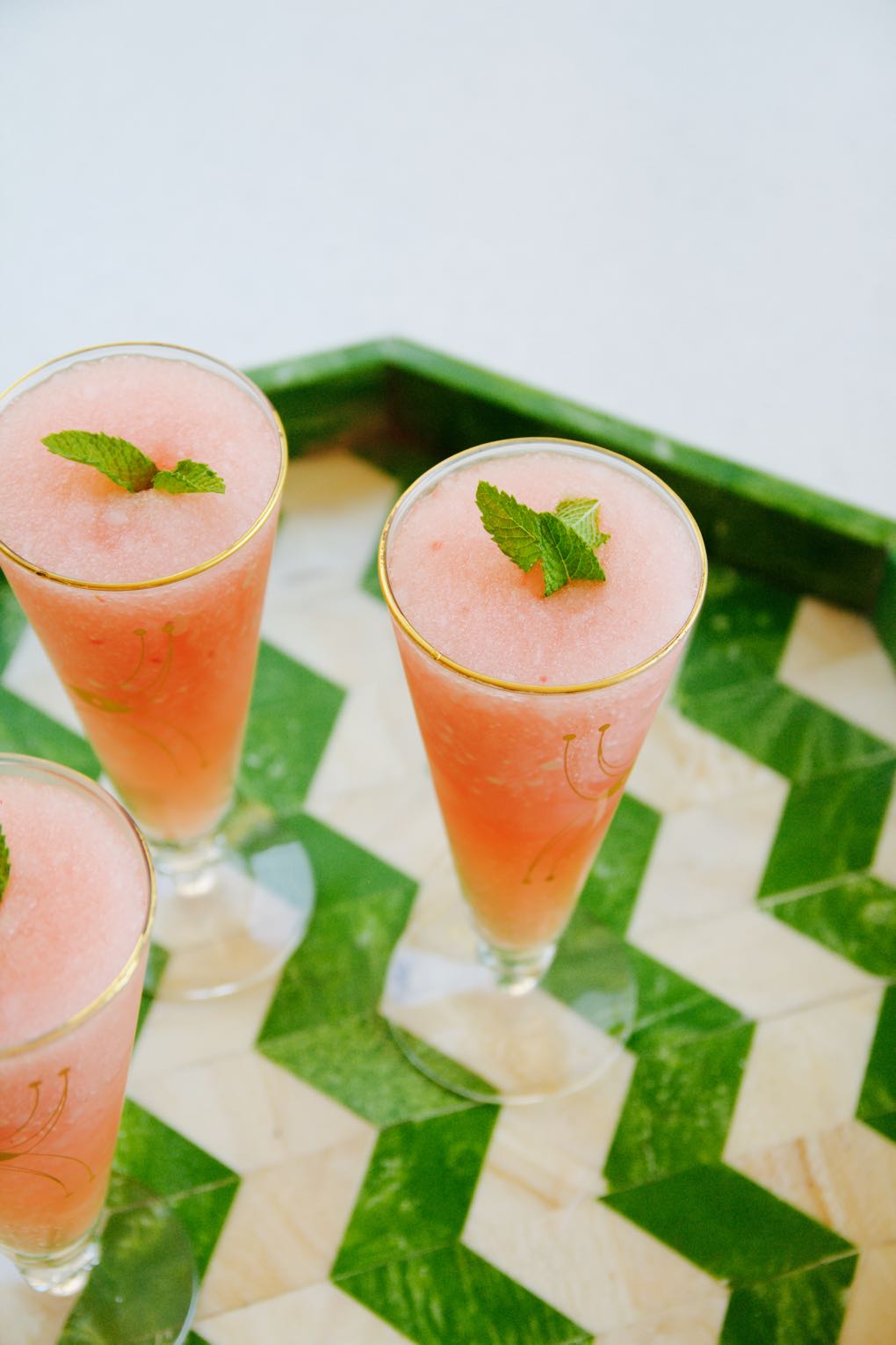 Frozen rosé (or frosé) in a tall glass
