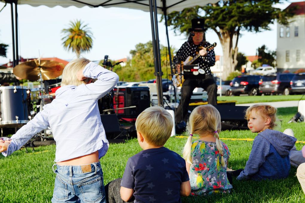 Off the grid food trucks in Presidio Park San Francisco