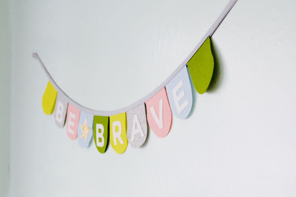 Be Brave banner for a little girl's room