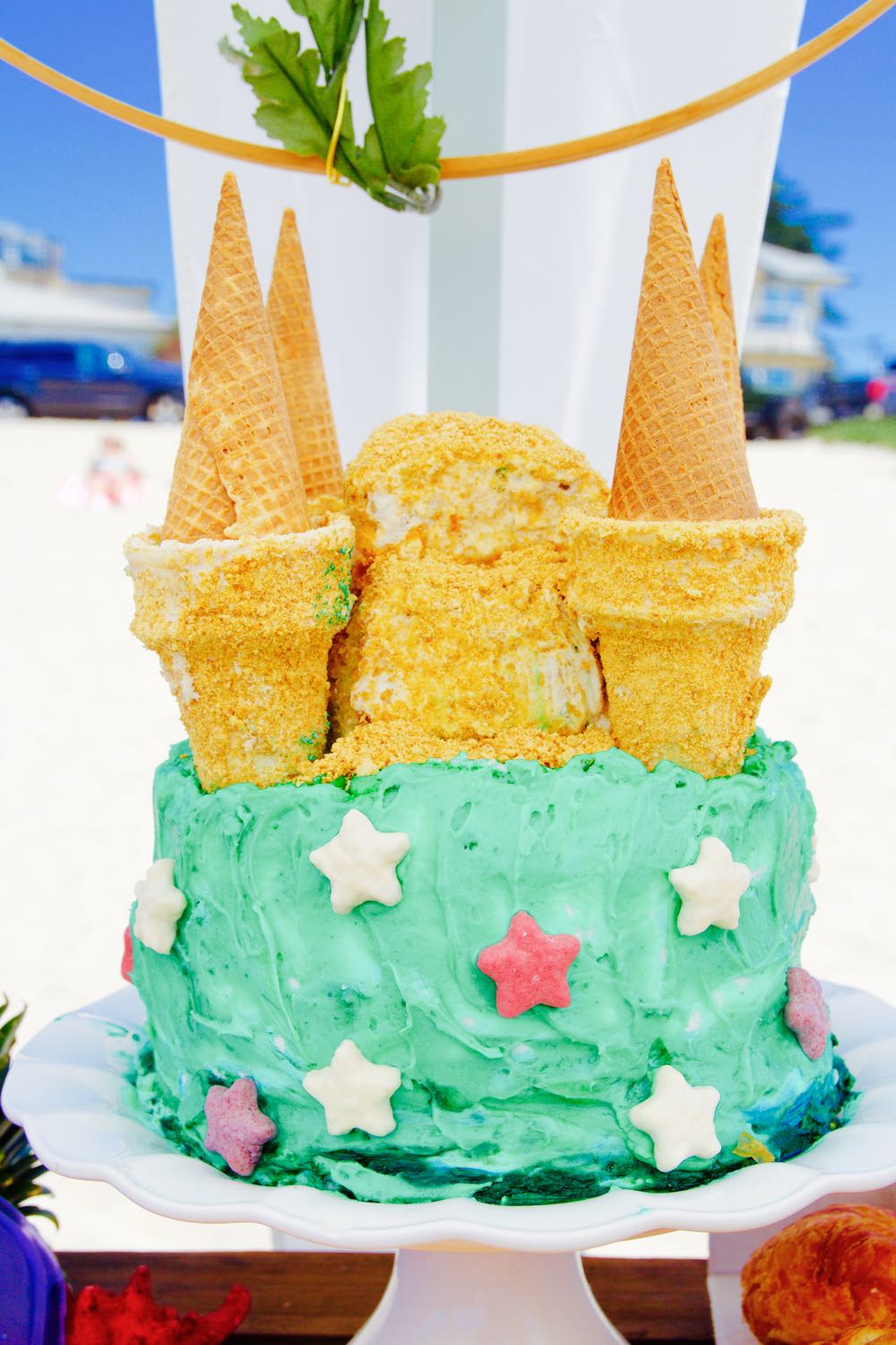 how to make a sandcastle birthday cake