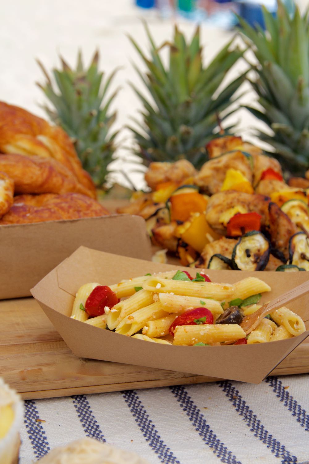 cold summer pasta with olives feta and tomatoes perfect for a picnic