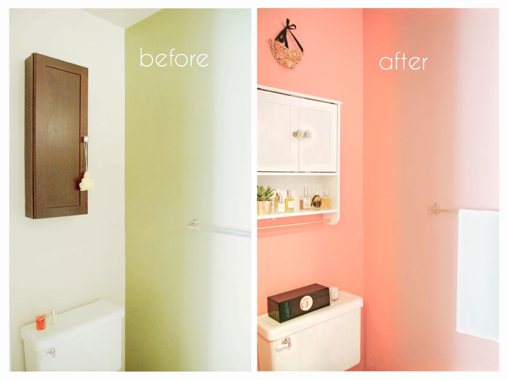 transform a small bathroom using a single bright color