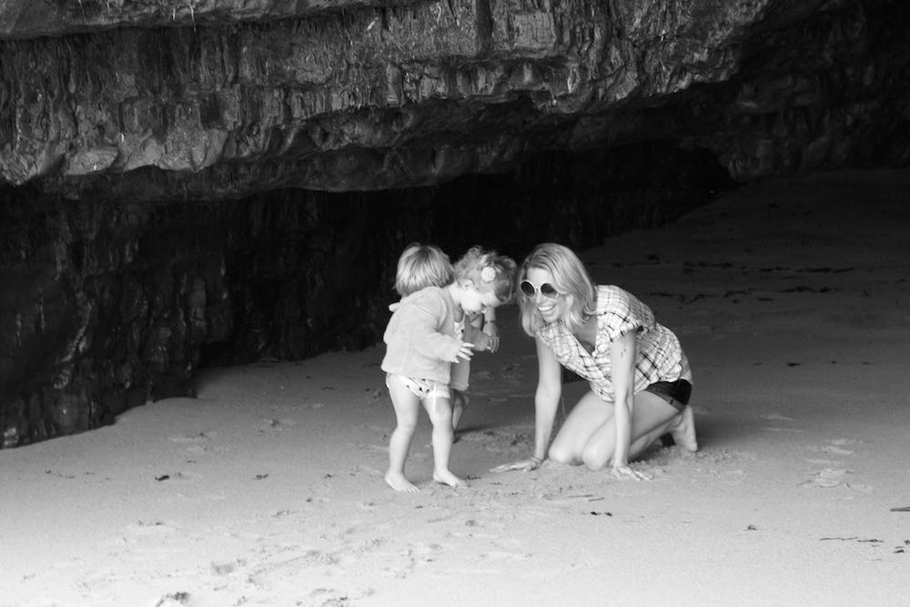 Jordan Reid in California with her children