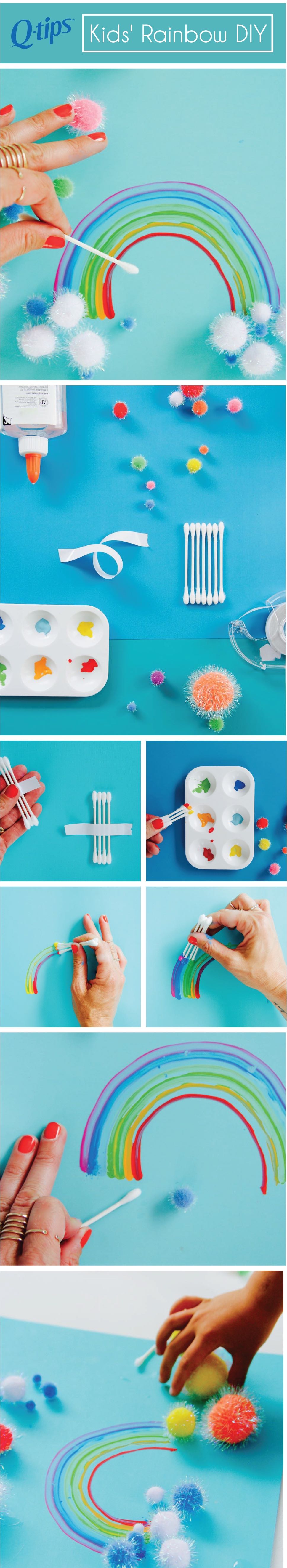 pinterest how to paint a rainbow with q tips