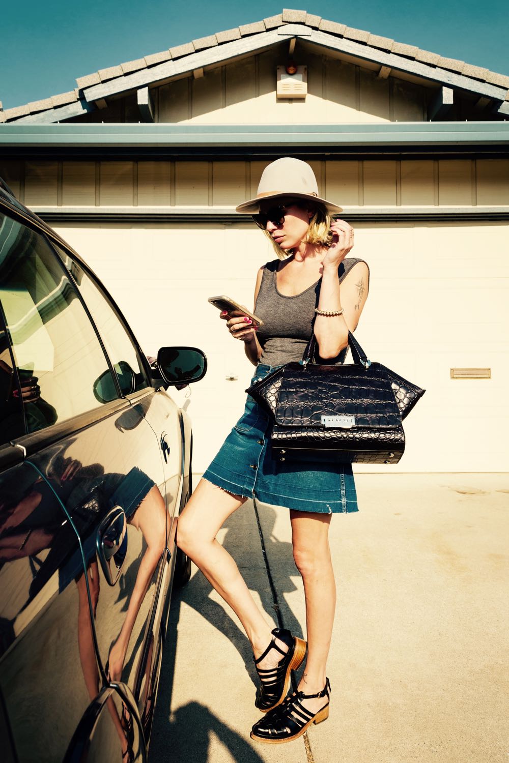 Zac Posen jumbo satchel in croc