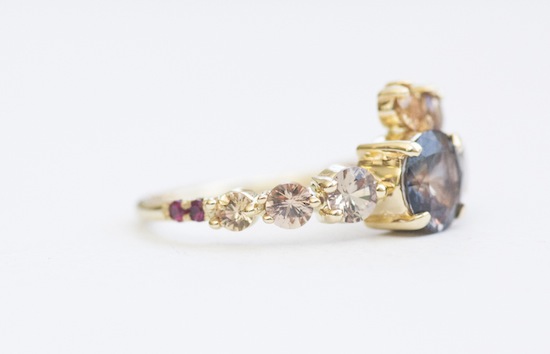 Asymmetrical wedding and engagement rings by Mociun