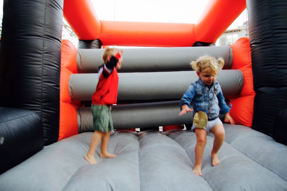 bounce house at san jose giants baseball game